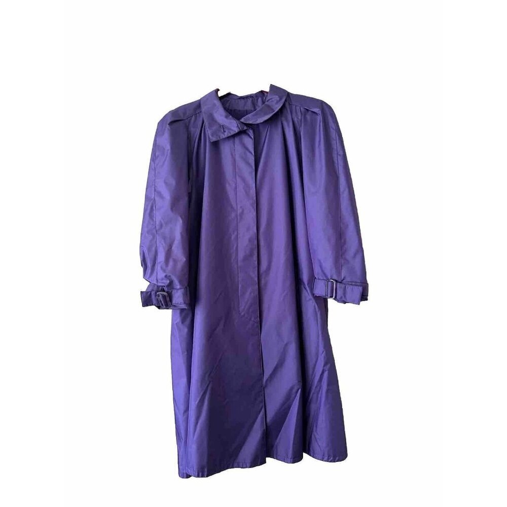 VTG J Gallery Purple Trench Coat Womens Size 5/6 English Country side Old Money